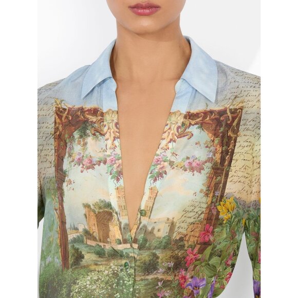 Alice + Olivia Eloise Dusk To Dawn Silk Blouse NWT $350 - Picture 4 of 14